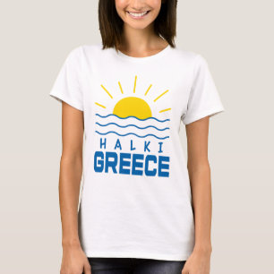 Halki Griekenland zon en Zee golven vrouwen T-shirt