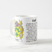 Hall Family Coat of Arms a mok (Voorkant links)