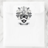 Hall Family Crest Coat of Arms Vierkante Sticker (Tas)