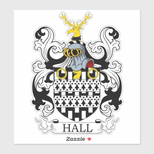 Hall Family Crest Sticker (Vel)