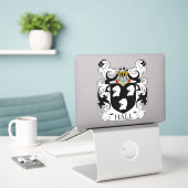 Hall Family Crest Sticker (Laptop op bureau)