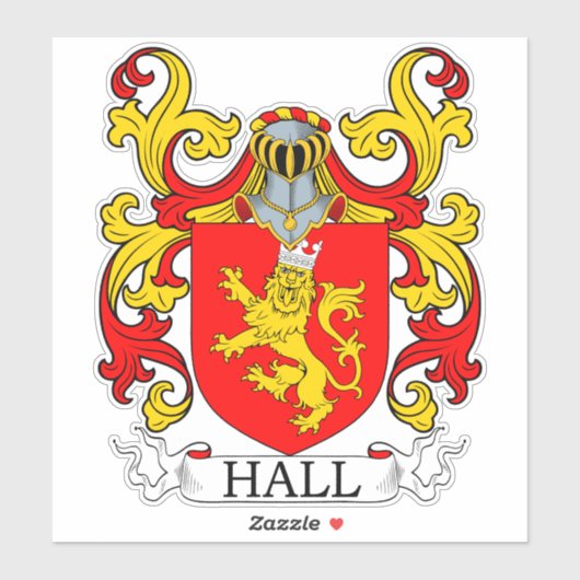 Hall Family Crest Sticker (Vel)