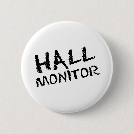 Hall Monitor zwart Ronde Button 5,7 Cm (Voorkant)