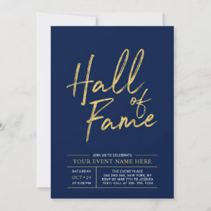 Hall of Fame Goud & Blauw Modern Feest Kaart