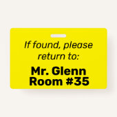 Hall Pass Music Theme Badge (Achterkant)