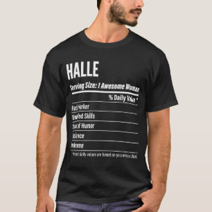 Halle Nutritionele Facts Serving Size Calories T-shirt