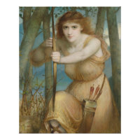 Hallé Vrouw boogschutter in de bossen CC1175