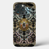 Halleesham Pattern II Elegant Monogram Case-Mate iPhone Case (Achterkant)