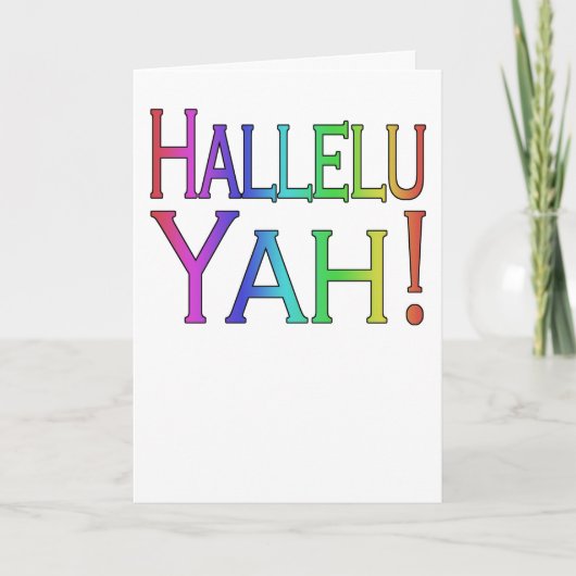 Hallelu Yah! (regenboog) Pasen kaart (Voorkant)