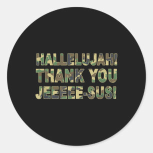 Halleluja Dank U Kerk Zeggen Christelijk Jezus Ronde Sticker