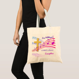 HALLELUJAH CHRISTUS IS OPGESTAAN Aangepaste Christ Tote Bag