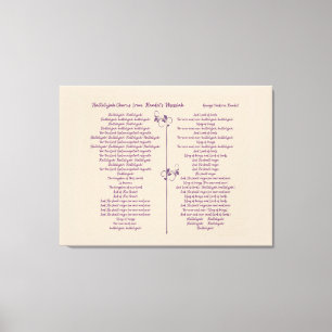 Hallelujah Koor Handels Messiah paarse tekst Canvas Afdruk