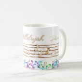 "Hallelujah loven de Heer" Muziek Note Design Mok (Voorkant rechts)