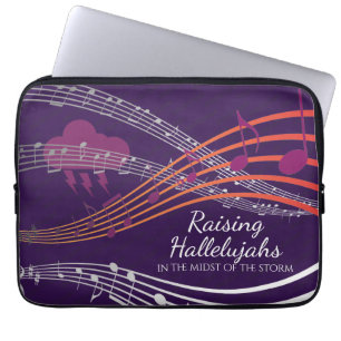 HALLELUJAHS IN STORM AANGEPASTE PAARSE LAPTOP SLEEVE
