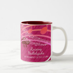 HALLELUJAHS IN STORM AANGEPASTE PINK TWEEKLEURIGE KOFFIEMOK