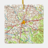 Halletsville TX Topo Map Keramisch Ornament (Voorkant)