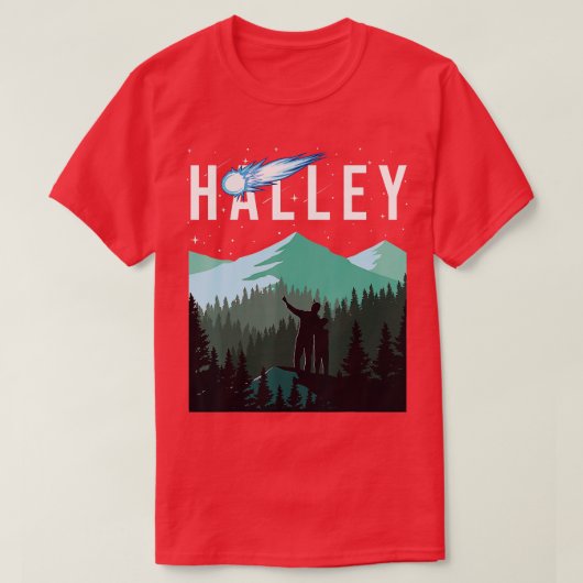 Halleys Comet Night Sky Solar System Space Astrono T-shirt (Design voorkant)