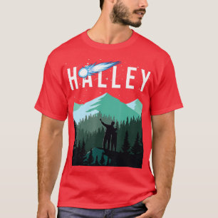 Halleys Comet Night Sky Solar System Space Astrono T-shirt
