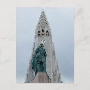 Hallgrimskirkja Church, Reykjavik, IJsland. Briefkaart