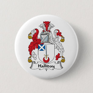 Halliday Family Crest Ronde Button 5,7 Cm