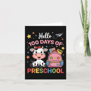 Hallo 100 dagen Schattigee Koe voor kleuters 100st Kaart
