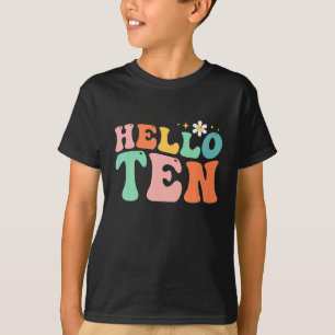 hallo 10-jarige 10e verjaardag meisje 10 t-shirt