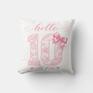 Hallo 10 Verjaardag Roze Hallo 10 Aangepast Jaar Kussen