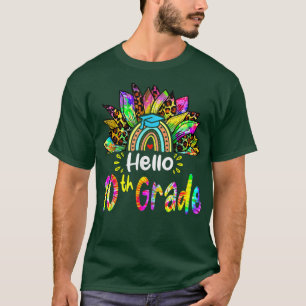 hallo 10e Grade Rainbow Sunflower Terug naar T-shirt