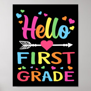Hallo 1e klas Byck naar school eerstegraads leraar Poster