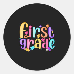 Hallo 1e klas lerarenmeisjes Kind preppy terug naa Ronde Sticker