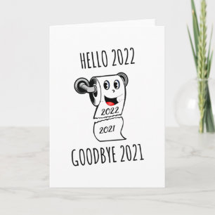 hallo 2022 Vaarwel 2021 toiletpapier Kaart