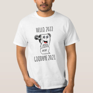 hallo 2022 Vaarwel 2021 toiletpapier T-shirt