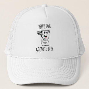 hallo 2022 Vaarwel 2021 toiletpapier Trucker Pet