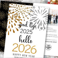 Hallo 2025 Business Gold Glitter Feestelijk Vuurwe