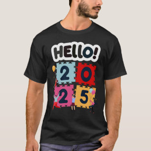 Hallo 2025 Gelukkig Nieuwjaar Nieuwjaar T-shirt