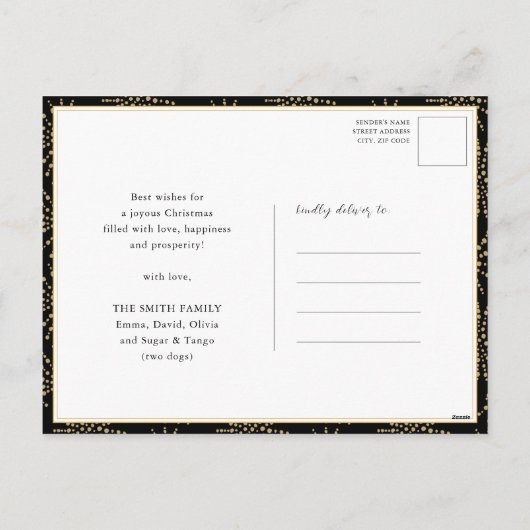 Hallo 2025 Gold Glitter Feestelijk Vuurwerk Nieuwj Feestdagenkaart (Achterkant)