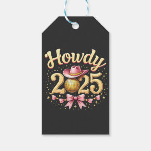Hallo 2025 Oud en Nieuw Cowboy Westers  Cadeaulabel