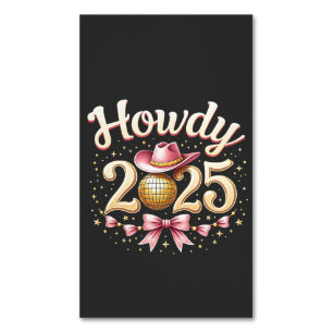 Hallo 2025 Oud en Nieuw Cowboy Westers Magnetisch Visitekaartje