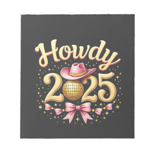 Hallo 2025 Oud en Nieuw Cowboy Westers Notitieblok
