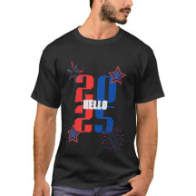 HALLO 2025 Rood en blauw T-shirt