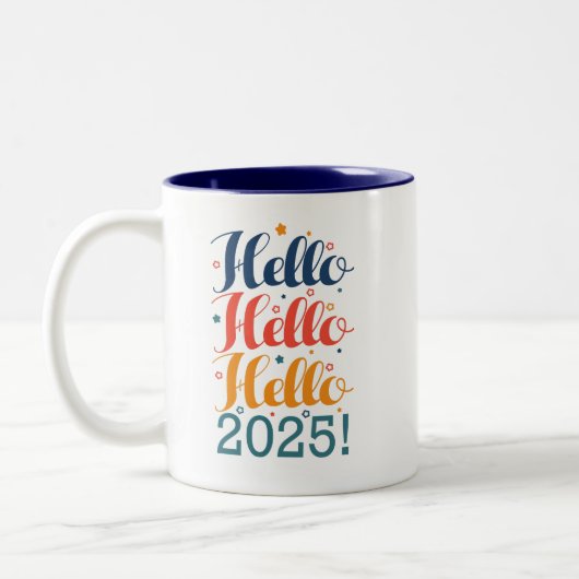 Hallo 2025 tweekleurige koffiemok (Links)
