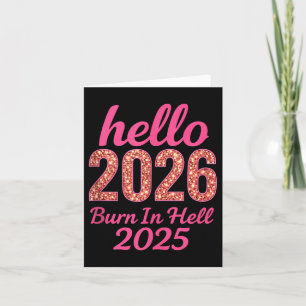 Hallo 2026 brand in de hel 2025 Funny Nieuwjaar af Kaart