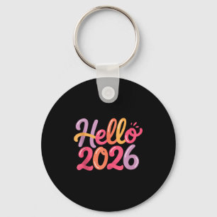 Hallo 2026 Nieuwjaarsviering Pret Kleurrijke Jonge Sleutelhanger