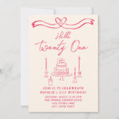 hallo 21ste Doddle Cake Kaart (Voorkant)