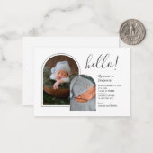 hallo 2 Aankondiging van de geboorte met handschri (Voorkant / Achterkant in situ)