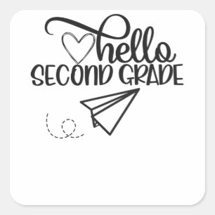 hallo 2e graad T-Shirt Funny 2e graad Vierkante Sticker