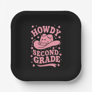 Hallo 2e klas cowboy cowgirl terug naar school papieren bordje