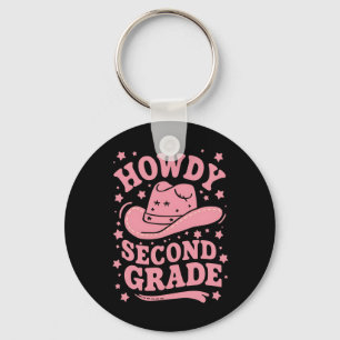Hallo 2e klas cowboy cowgirl terug naar school sleutelhanger