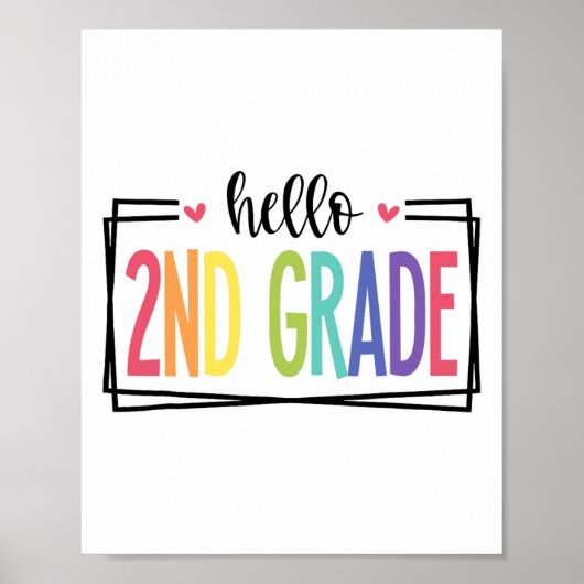 Hallo 2e klas eerste schooldag welkom Ck om Poster (Voorkant)