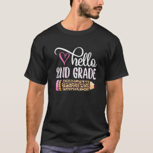 Hallo 2e klas luipaard potlood Schattige leraren k T-shirt